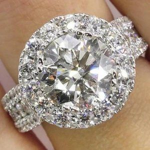 NEW LUXURY ENGAGEMENT 925 STERLING SILVER DIAMOND RING